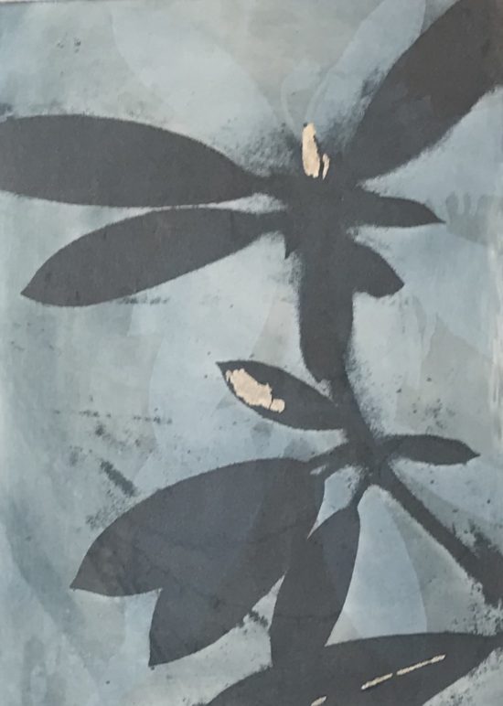 Dark Silverleaf Botanical III, 21x24 framed
