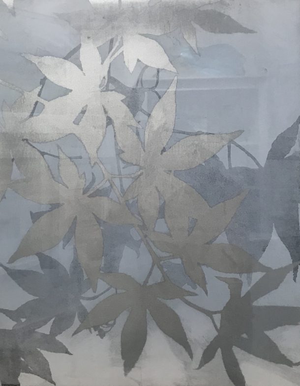 Silver Leaf Botanical I, 25x35 framed