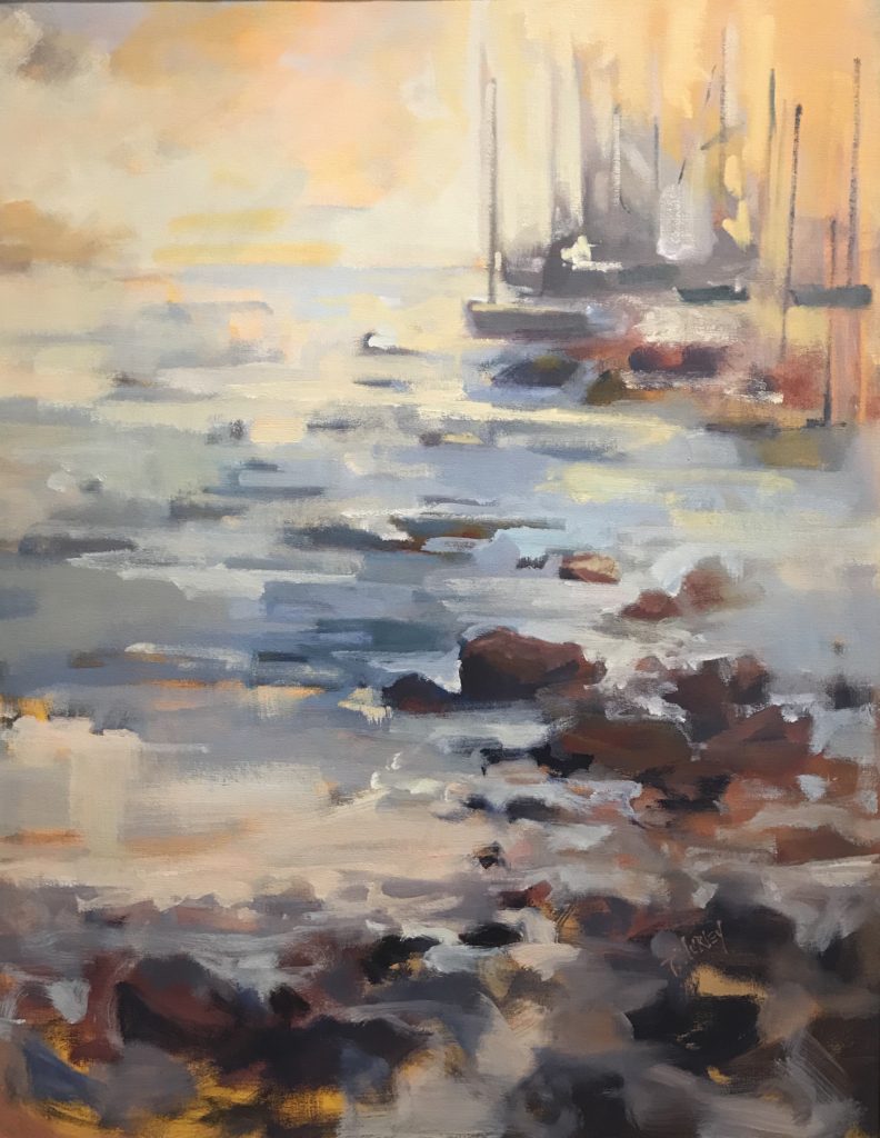 Sunset Harbor, 34x42 framed